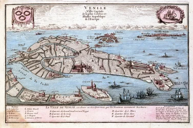 Karte der Stadt Venedig. Karte von Le Fer