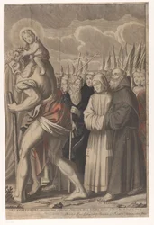 Triumphzug Christi mit Figuren aus dem Alten und Neuen Testament