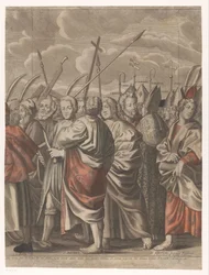 Triumphzug Christi mit Figuren aus dem Alten und Neuen Testament