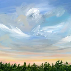 Wolkenlandschaft Waldglühen