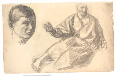 Die Christusfigur und ein Kopf