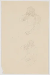 Zwei Studien eines sitzenden, jungen Mädchens