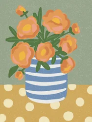 Orange Blumen Stillleben