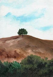 Einsamer Hügelbaum