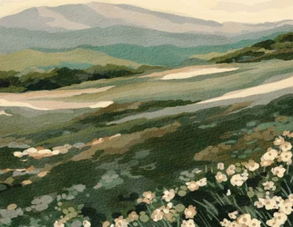 Wildblumen-Berglandschaft