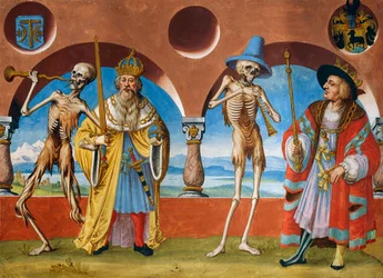 Der Tod, Kaiser und König aus dem Totentanzzyklus von Albrecht Kauw