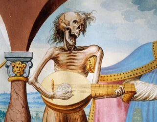 Der Tod spielt die Mandola (Detail)