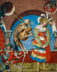 Tod mit Dudelsack und Prostituierte (Detail)