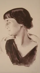 Porträt der Dichterin Anna Achmatowa 1889-1966, 1928
