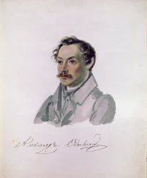 Porträt des Dichters und Dekabristen Graf Alexander I. Odoevsky (1802-1839)