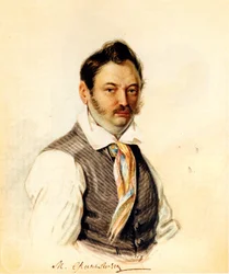 Porträt des Dekabristen Fonvizin Michail A. Fonvizin 1787-1854, 1834