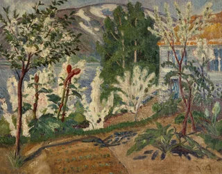 Weiße Blüte am Jølster-See