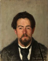 Porträt des Autors Anton Tschechow, 1895