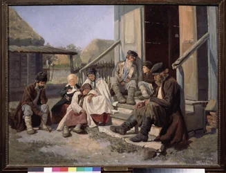 Ein regionales Krankenhaus. Gemälde von Nikolai Petrovich Zagorsky (1849-1893), Öl auf Leinwand
