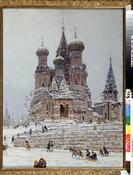 Der Rote Platz in Moskau mit Blick auf die Basilius-Kathedrale