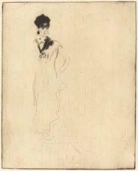 Skizze einer jungen Dame in Violett