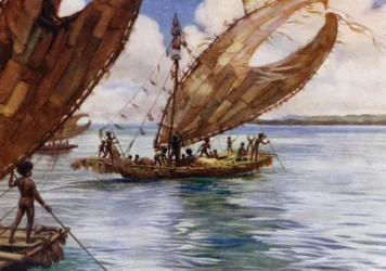 Große Handelspirogen, Britisch-Neuguinea (Farblithografie)