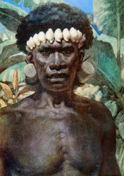 Porträt eines Kannibalen von den Salomonen, 1908