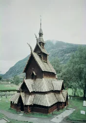 Ansicht der Stabkirche von Borgund, ca. 1150