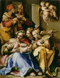 Heilige Familie mit den Heiligen Anna, Katharina von Alexandria und Maria Magdalena, ca. 1560-9