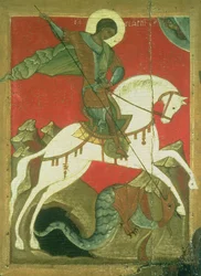 Ikone des hl. Georg und des Drachen