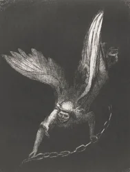 Ein Engel mit einer Kette in den Händen, 1899 (Druck)