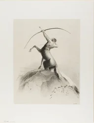 Zentaur zielt auf die Wolken