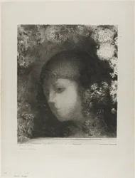 Kinderkopf mit Blumen