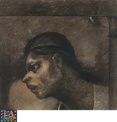 Ein Mann des Volkes. Zeichnung für eine Illustration in Le Juré von Edmond Picard
