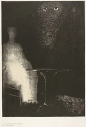 Ich starrte weiter auf den Stuhl und bildete mir ein, darauf eine blassblaue neblige Umrisslinie einer menschlichen Figur zu sehen, Platte 1 von 6