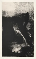 Die Versuchung des heiligen Antonius Erste Serie: Die Chimäre mit grünen Augen dreht sich, bellt, 1888