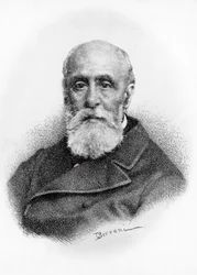 Porträt von Giovanni Ruffini (1807-1881), italienischer Dichter und Patriot, Lithographie nach einer Zeichnung von Odoardo Borrani (1833-1905)