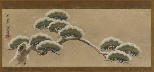 Schneebeladene Kiefernzweige, Edo-Periode, 18. Jahrhundert