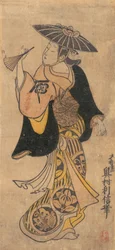 Schauspieler Sanjo Kantaro 1697-1763 als Frau, ca. 1730