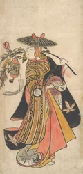 Schauspieler Sanogawa Ichimatsu 1722-1763 als Kurtisane während des Tanabata-Festivals, ca. 1730