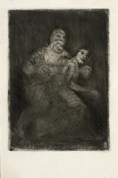 Ein Mann überrascht eine Frau