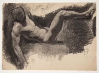 Männliches Modell, sitzend mit nach hinten gestreckten Armen