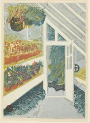 Gewächshaus, aus der Serie "Drucke des Shinjuku Kaiserlichen Gartens (Shinjuku Gyoen hanga)"