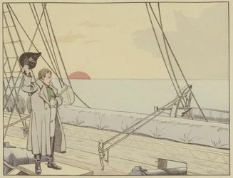 Napoleon an Bord der HMS Bellerophon, nachdem er sich den Briten ergeben hat, 15. Juli 1815