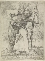 Der heilige Christophorus mit dem Christuskind auf der Schulter