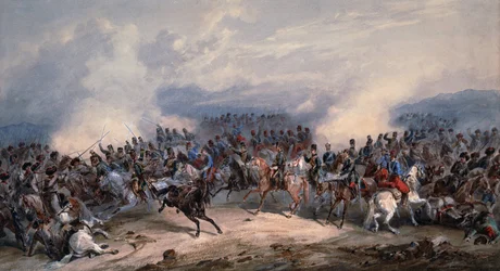 Husaren und Jäger in der Schlacht am Fluss Chernaya am 16. August 1855