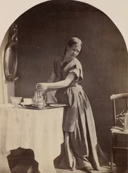 Englische Mode beim Frühstück, ca. 1860