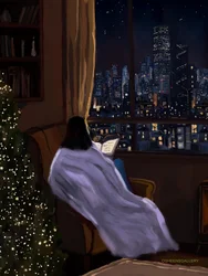 Gemütliche weihnachtliche Stadtnacht