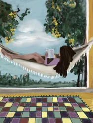 Friedliches Lesen im Freien