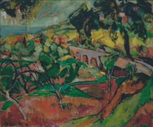 Landschaft mit Viadukt