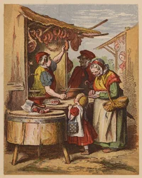 Der Metzger (Farblithografie)