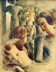 Helle Gruppe mit blauer Blonder