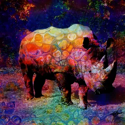 Lebhaftes Psychedelisches Nashorn