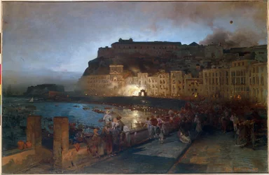 Feuerwerk in Neapel (Italien)