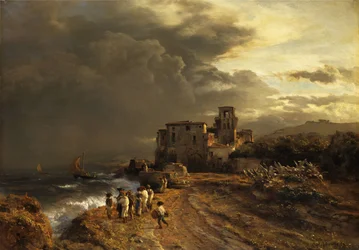 Abziehender Sturm an der italienischen Küste